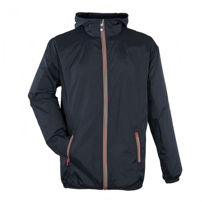 COUPE-VENT MIXTE ZIP TRICOLORE PERSONNALISE 'SPEED' - bleu marine