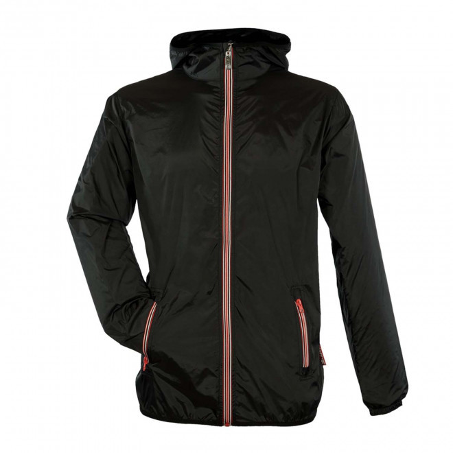 COUPE-VENT MIXTE ZIP TRICOLORE PERSONNALISE 'SPEED' - noir