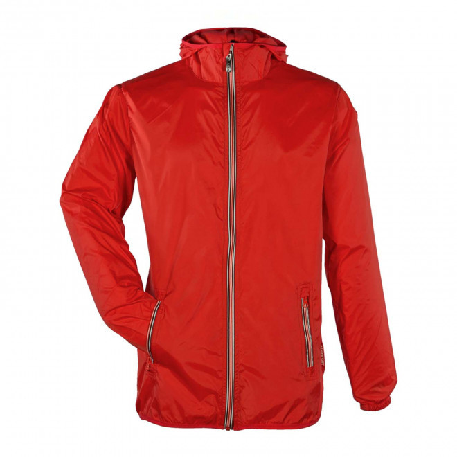 COUPE-VENT MIXTE ZIP TRICOLORE PERSONNALISE 'SPEED' - rouge