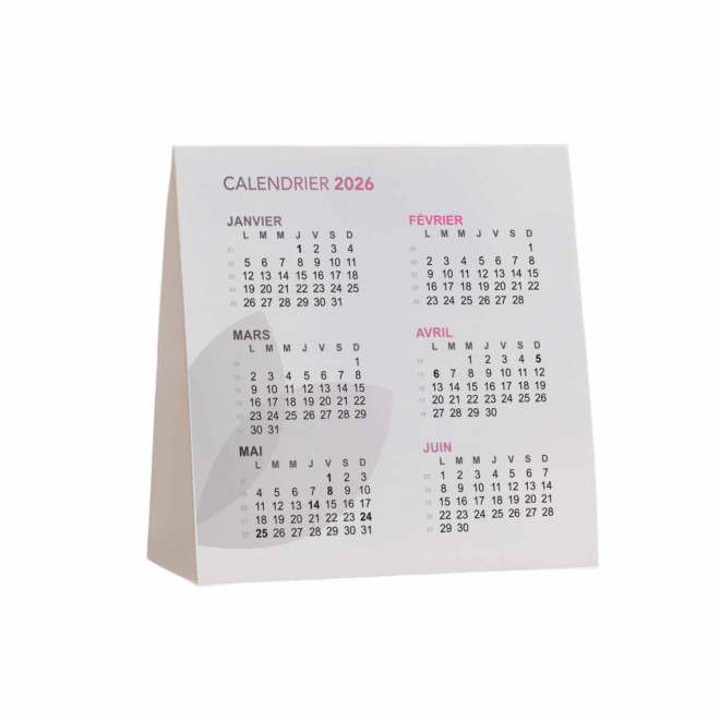PETIT CALENDRIER CHEVALET PERSONNALISE 'WISSANT' - pantone