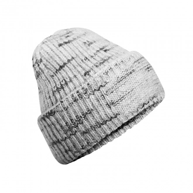 BONNET PATCH MAILLE PERSONNALISABLE 'CHUNKY' - gris clair