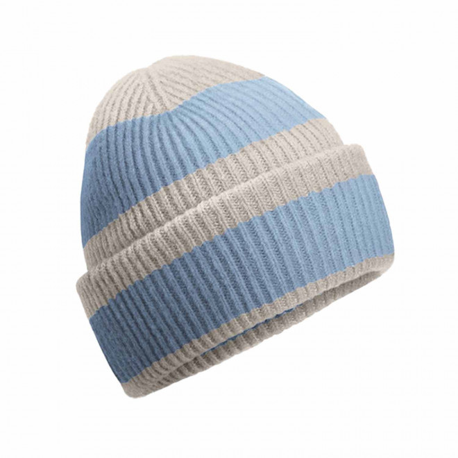 BONNET RAYE BI COLOR PERSONNALISE 'BIPIK' - gris bleu