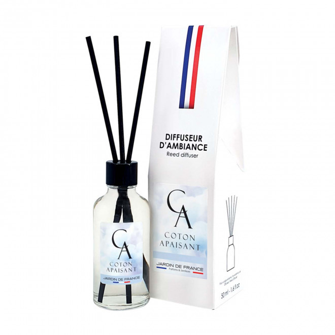 DIFFUSEUR DE PARFUM 50ML PERSONNALISE 'AURA' - coton - étui blanc