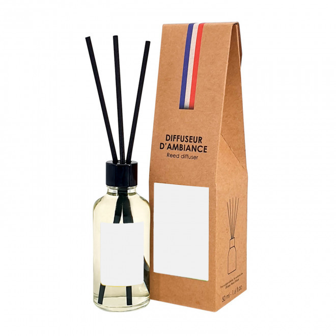 DIFFUSEUR DE PARFUM 50ML PERSONNALISE 'AURA CUSTOM' - agrumes - étui kraft