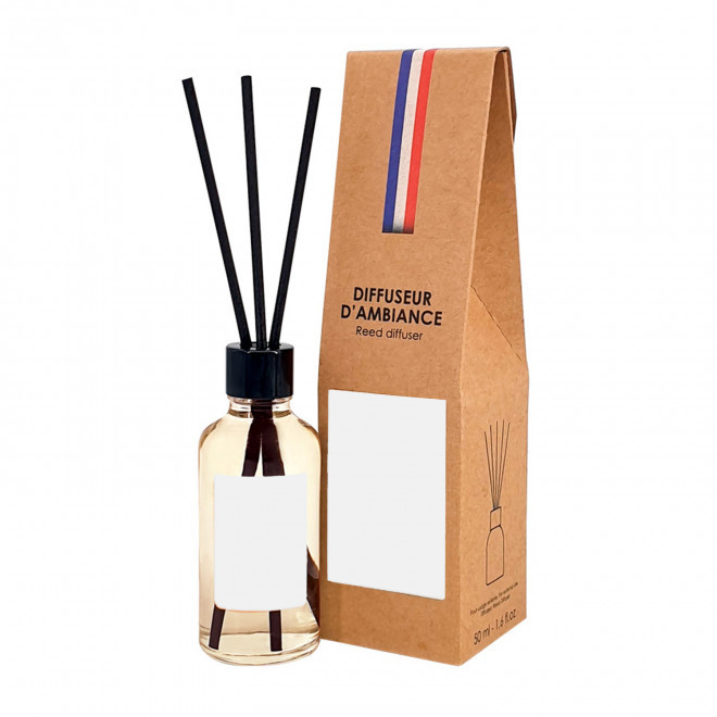 DIFFUSEUR DE PARFUM 50ML PERSONNALISE 'AURA CUSTOM' - fruité gourmand - étui kraft