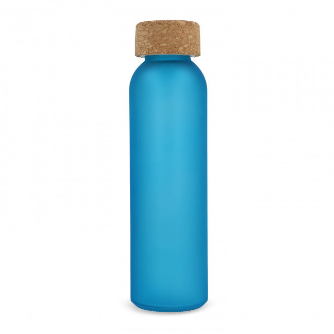 BOUTEILLE VERRE RECYCLE PERSONNALISABLE 'LODO LIEGE COLOR' - bleu givré