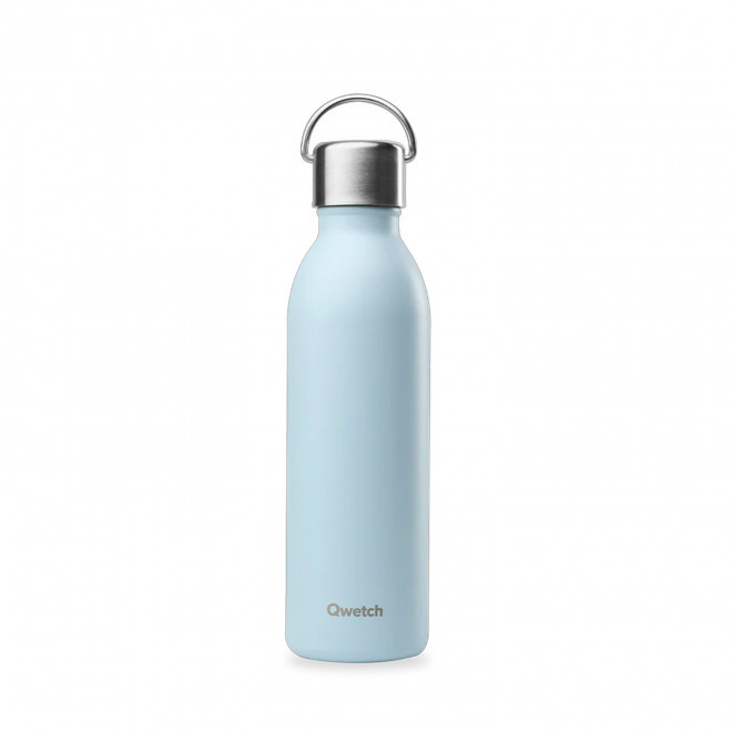 BOUTEILLE ISOTHERME PERSONNALISABLE QWETCH® 'ACTIVE' 600ML - bleu pastel