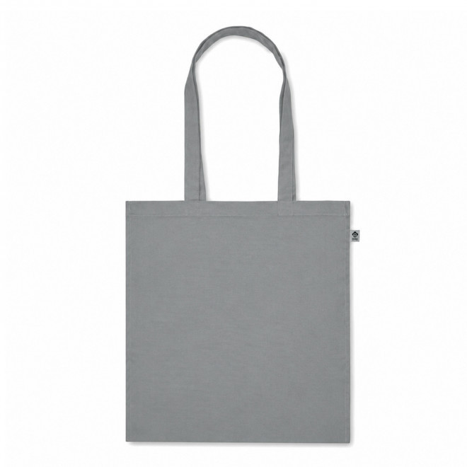 TOTE BAG PUBLICITAIRE AVEC SOUFFLET COTON BIO 'FABIO' - gris clair