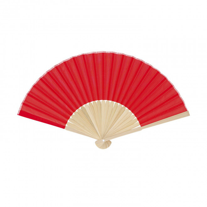 EVENTAIL EN BAMBOU PERSONNALISE 'FANNY BAMBOU II' - rouge