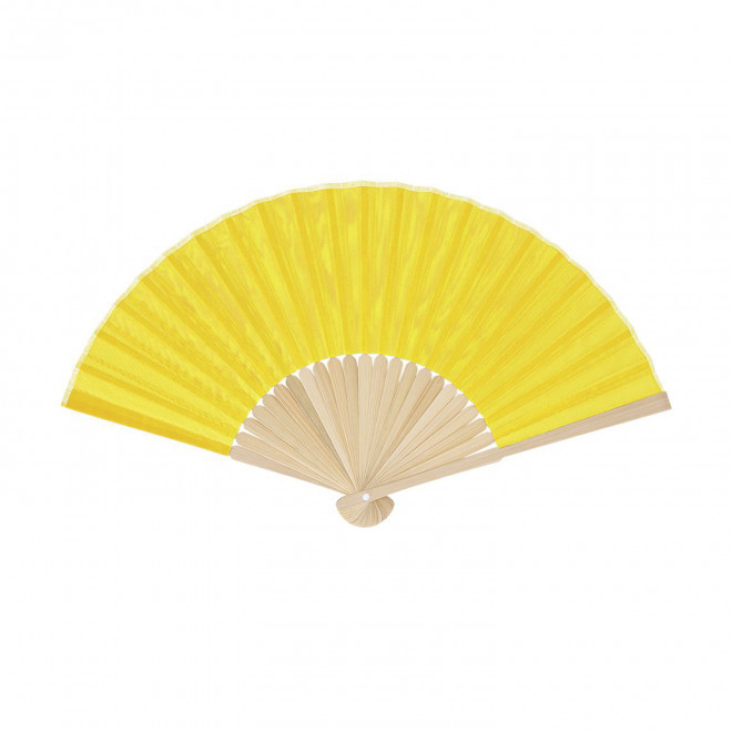 EVENTAIL EN BAMBOU PERSONNALISE 'FANNY BAMBOU II' - jaune