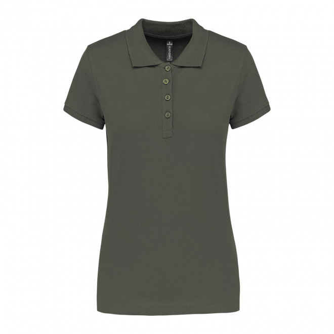 POLO FEMME PERSONNALISABLE 'KARIBO 180' - kaki foncé