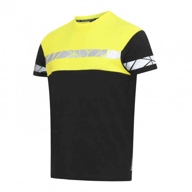 TEE-SHIRT HOMME PERSONNALISABLE PROJOB 'PROGRESSION 7001' - noir/jaune
