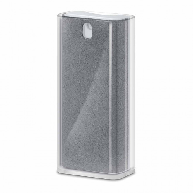SPRAY NETTOYANT POUR ECRAN AVEC SUPPORT DE TELEPHONE PERSONNALISABLE 'CLEANTEL' - gris
