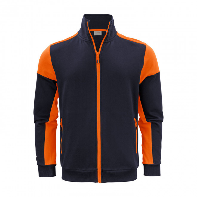 SWEAT ZIP PERSONNALISABLE HOMME 'PRIME SWEAT ZIP' - marine/orange fluo