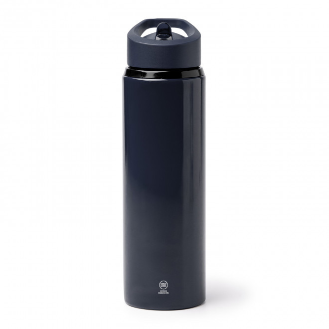 GOURDE EN ACIER RECYCLE 700ML PERSONNALISABLE 'ALBUA' - bleu marine