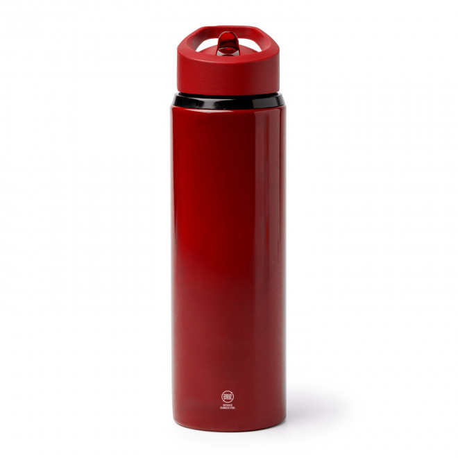 GOURDE EN ACIER RECYCLE 700ML PERSONNALISABLE 'ALBUA' - rouge