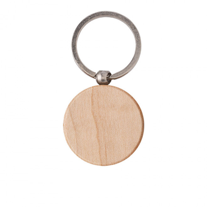 PORTE-CLÉS PERSONNALISÉ EN BOIS 'WOODIE' - rond
