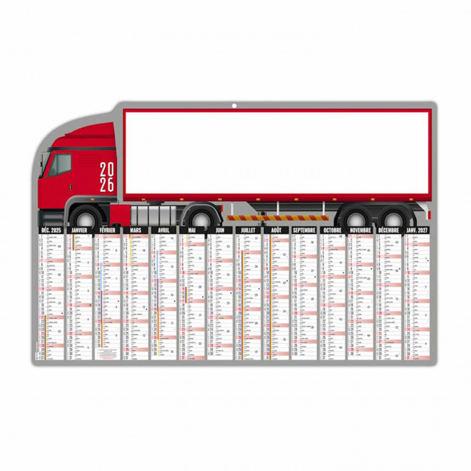 GRAND CALENDRIER BANCAIRE PERSONNALISABLE 'CAMION' - camion