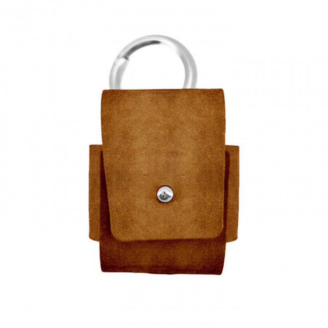 ETUI AIRPODS PERSONNALISABLE CUIR RECYCLE 'ROVER' - naturel