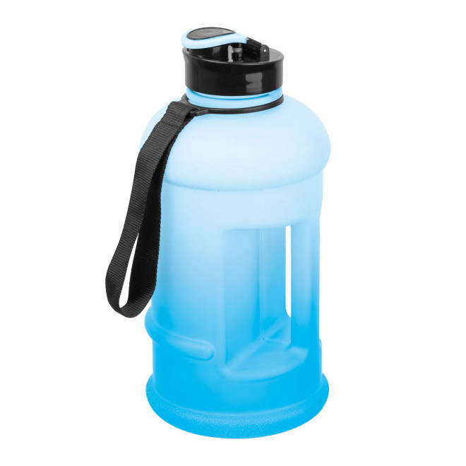 BIDON DE SPORT PERSONNALISABLE AVEC POIGNEE 1.3l 'MAX GYM' - bleu