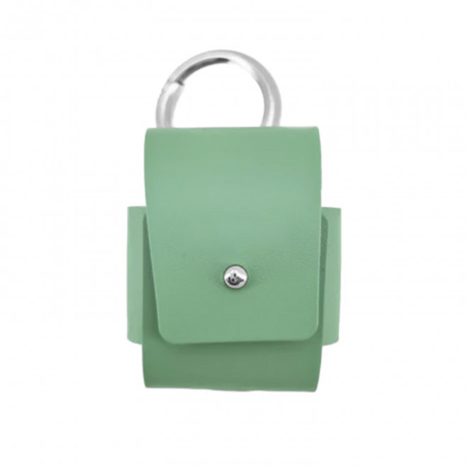 ETUI AIRPODS PERSONNALISABLE CUIR RECYCLE 'ROVER' - vert d'eau