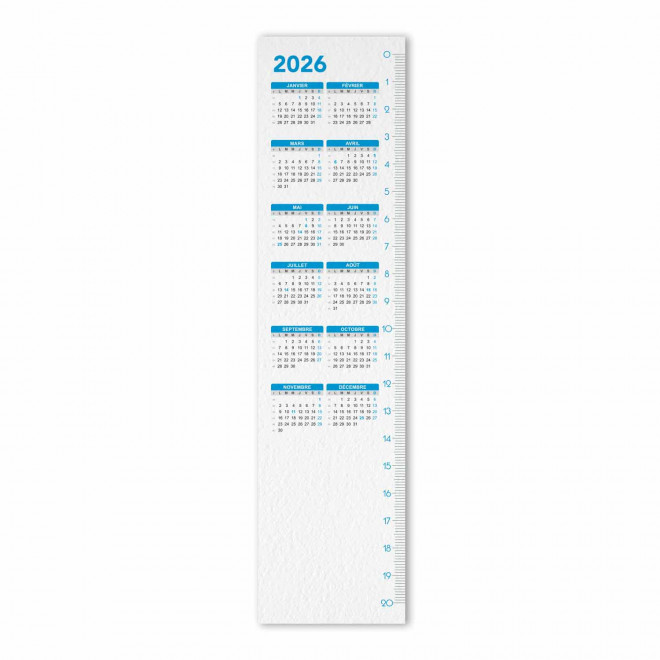 CALENDRIER MARQUE-PAGES PERSONNALISE 'CLARIN' - bleu