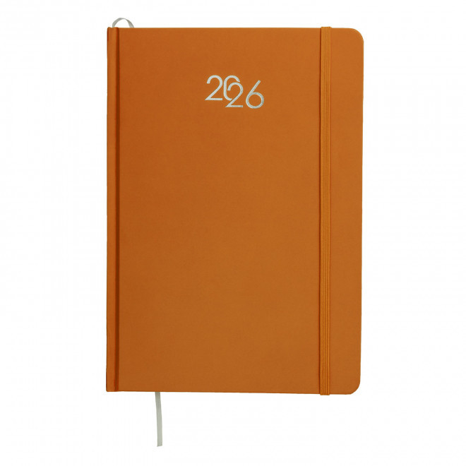 AGENDA SEMAINIER CARTON COLORE PERSONNALISE 'SEPTI' - orange