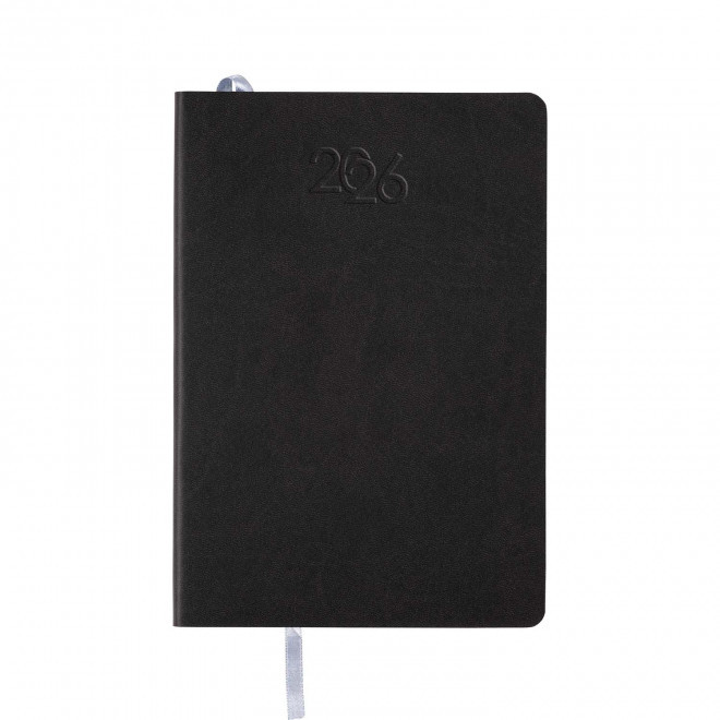 AGENDA SEMAINIER PU SOUPLE PERSONNALISE 'APRIL' - noir