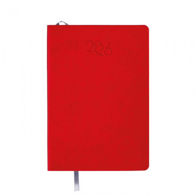 AGENDA SEMAINIER PU SOUPLE PERSONNALISE 'APRIL' - rouge