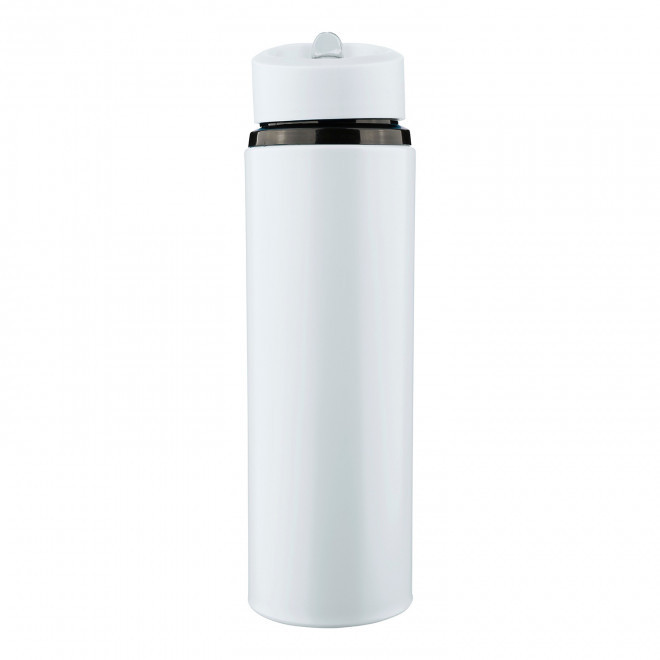 GOURDE PERSONNALISABLE EN ACIER RECYCLE 500ML 'ALBUA' - blanc