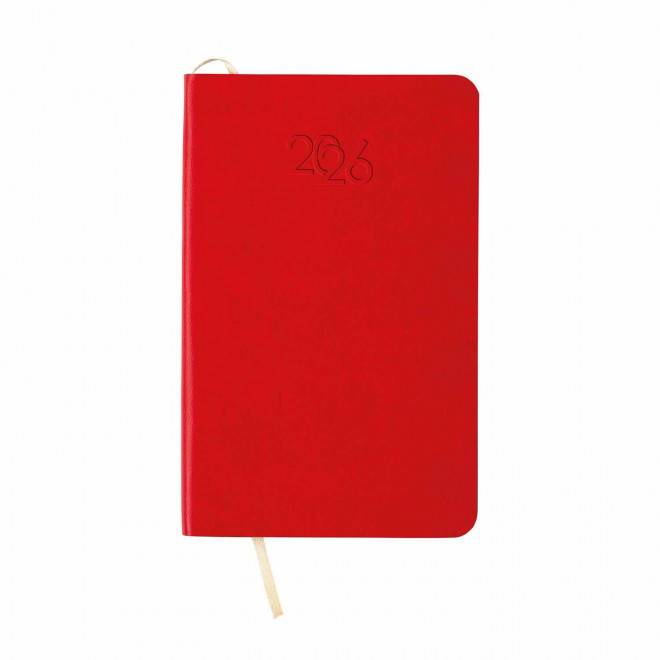 AGENDA SEMAINIER PERSONNALISE PU SOUPLE 'APRIL MINI' - rouge