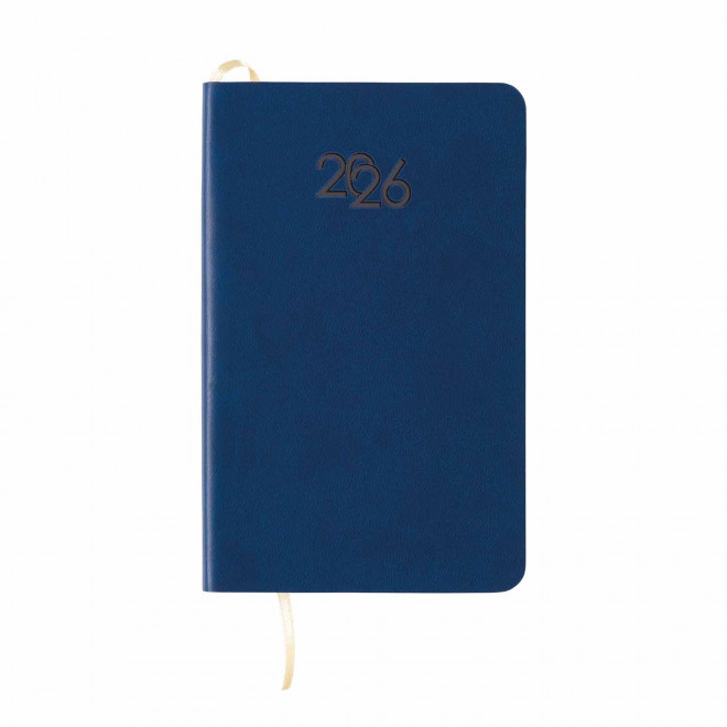 AGENDA SEMAINIER PERSONNALISE PU SOUPLE 'APRIL MINI' - bleu marine