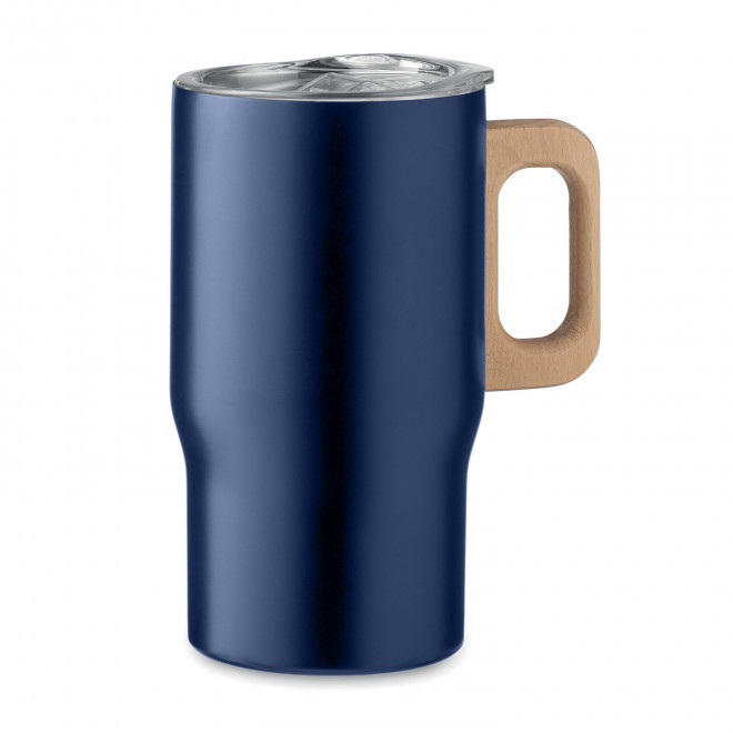 MUG ISOTHERME PERSONNALISABLE INOX RECYCLE 350ML 'JORNA MAX' - bleu marine
