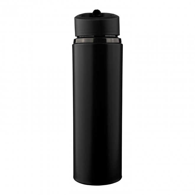 GOURDE PERSONNALISABLE EN ACIER RECYCLE 500ML 'ALBUA' - noir