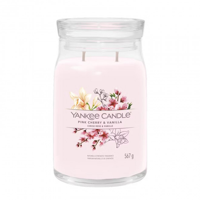BOUGIE DEUX MECHES GRANDE 'YANKEE CANDLE' - cerise rose et vanille