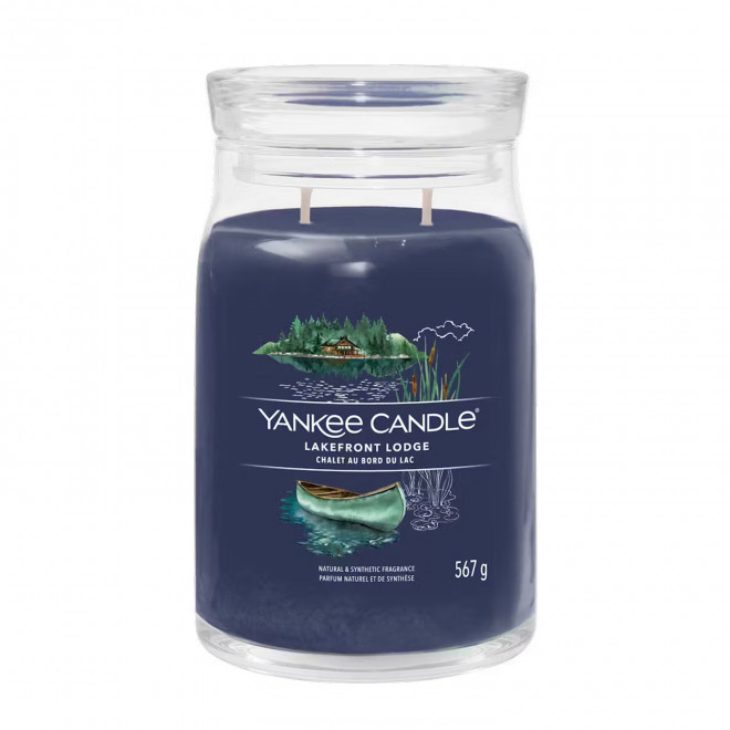 BOUGIE DEUX MECHES GRANDE 'YANKEE CANDLE' - chalet au bord du lac