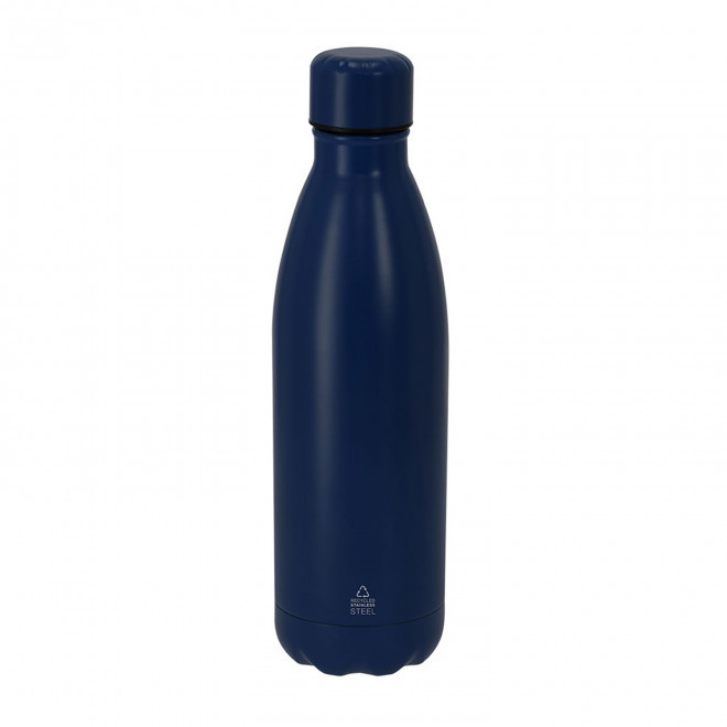 GOURDE PERSONNALISABLE ISOTHERME ACIER RECYCLE 500ML 'LOS' - bleu marine