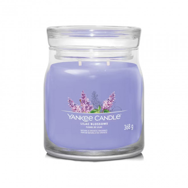 BOUGIE DEUX MECHES MOYENNE 'YANKEE CANDLE' - jardin aux lilas