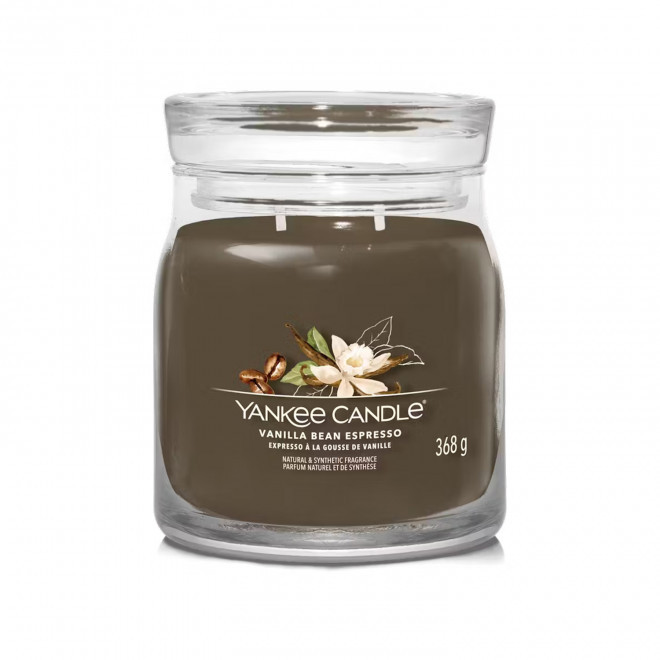BOUGIE DEUX MECHES MOYENNE 'YANKEE CANDLE' - expresso à la gousse de vanille