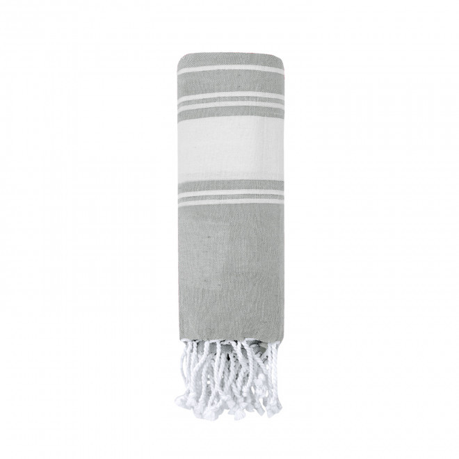 PAREO/FOUTA PERSONNALISABLE 'HORTENSE 180 P.RAYURES' - gris