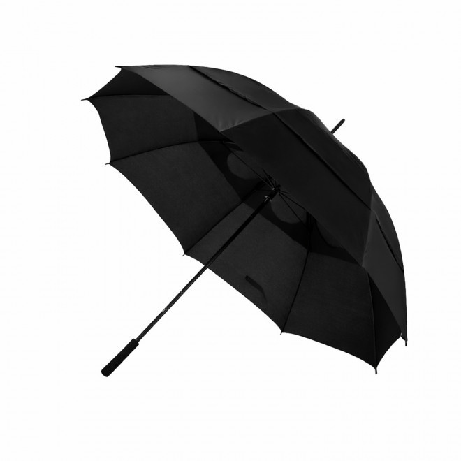 PARAPLUIE GOLF TEMPETE DROIT PERSONNALISABLE 'STIRLING RPET' - noir