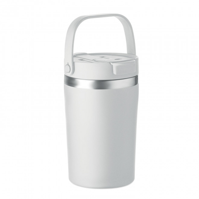 MUG ISOTHERME 350 ML PERSONNALISABLE 'MALTEAS POIGNEE' - blanc
