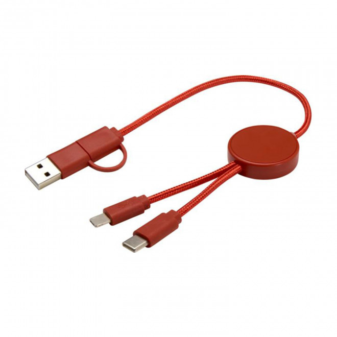CABLE DE CHARGE PERSONNALISABLE 'ONTARIA COURT ABS' - rouge brique