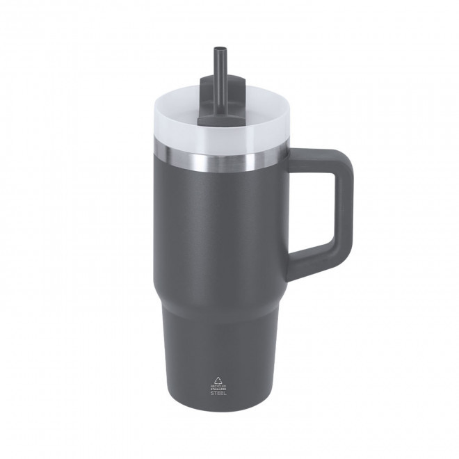 MUG ISOTHERME 450ML PERSONNALISABLE 'MUGLOT' - gris