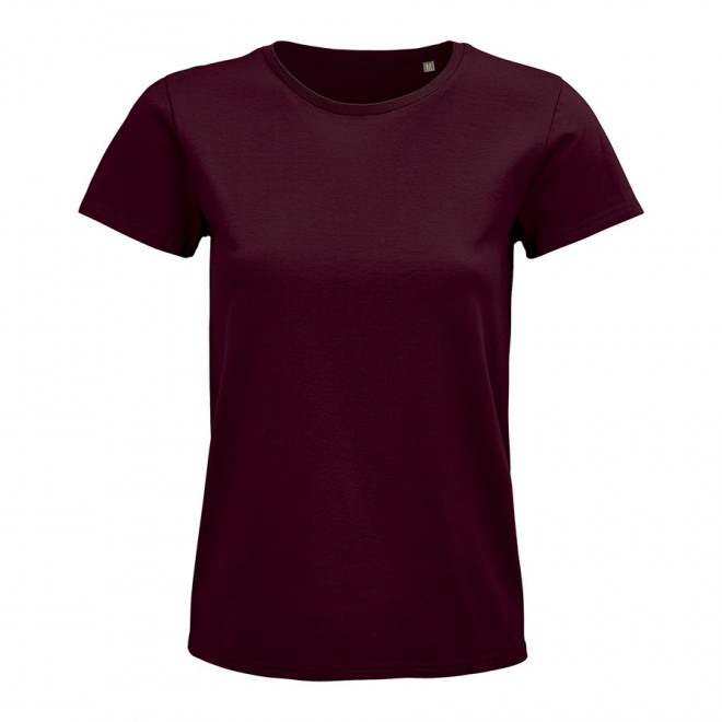 TEE-SHIRT PUBLICITAIRE FEMME BIO COLORE 'PIONEER' 175 GR/M² - bordeaux