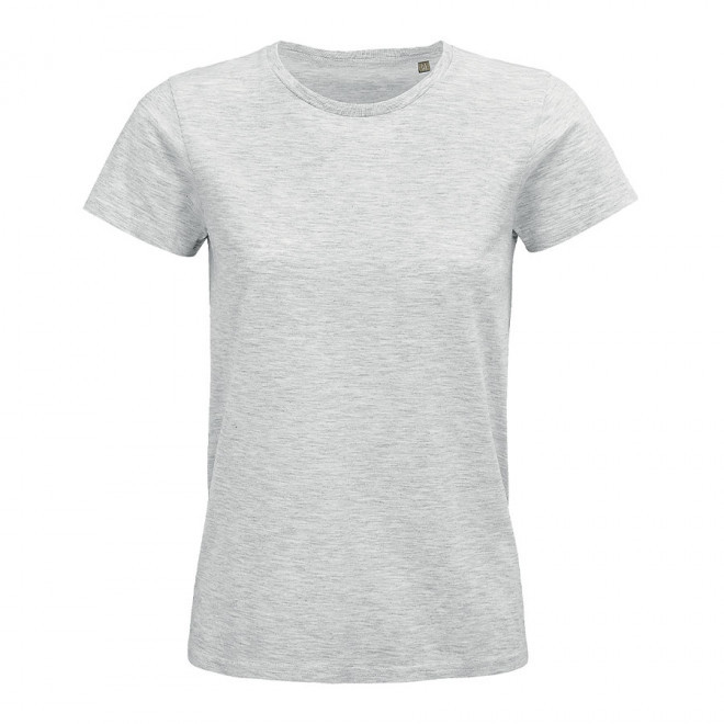 TEE-SHIRT PUBLICITAIRE FEMME BIO COLORE 'PIONEER' 175 GR/M² - blanc chiné