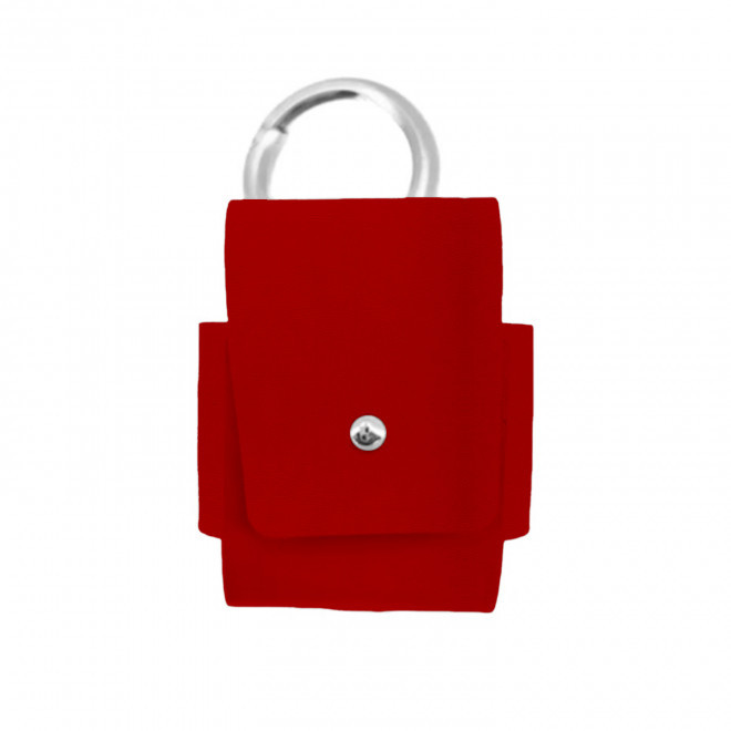 ETUI AIRPODS PERSONNALISABLE CUIR RECYCLE 'ROVER' - rouge