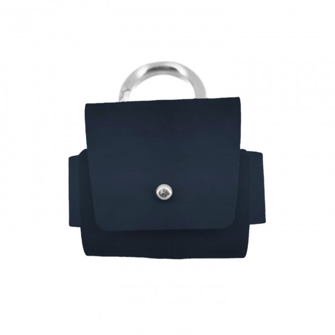 ETUI AIRPODS PERSONNALISABLE CUIR RECYCLE 'ROVER PRO' - bleu nuit