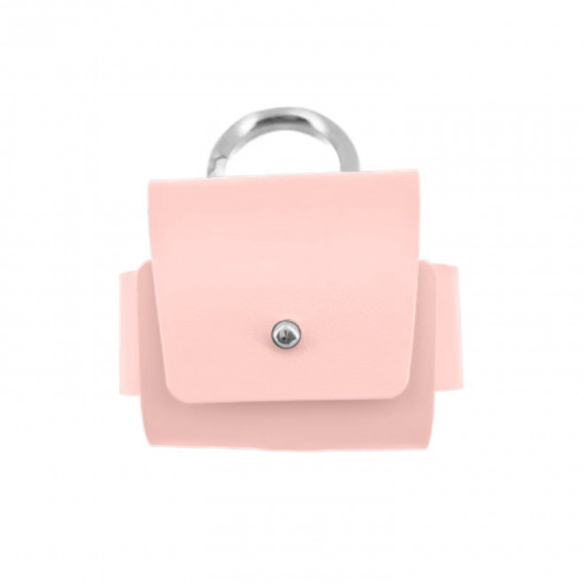 ETUI AIRPODS PERSONNALISABLE CUIR RECYCLE 'ROVER PRO' - rose
