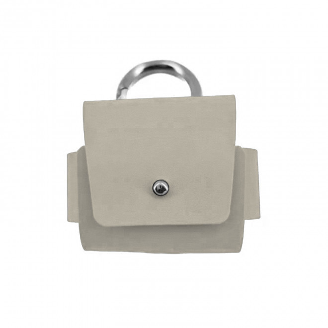 ETUI AIRPODS PERSONNALISABLE CUIR RECYCLE 'ROVER PRO' - ivoire